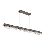 Tessera Linear Chandelier - Flat Bronze / Tessera Tetro Cast Glass