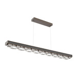 Tessera Linear Chandelier - Flat Bronze / Tessera Tetro Cast Glass