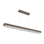 Tessera Linear Chandelier - Flat Bronze / Tessera Facet Cast Glass