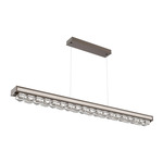 Tessera Linear Chandelier - Flat Bronze / Tessera Facet Cast Glass