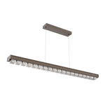 Tessera Linear Chandelier - Flat Bronze / Tessera Pave Cast Glass