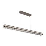 Tessera Linear Chandelier - Flat Bronze / Tessera Pave Cast Glass