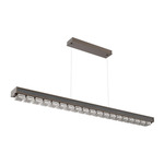 Tessera Linear Chandelier - Flat Bronze / Tessera Pave Cast Glass