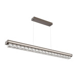 Tessera Linear Chandelier - Flat Bronze / Tessera Wave Cast Glass