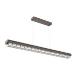 Tessera Linear Chandelier - Flat Bronze / Tessera Wave Cast Glass