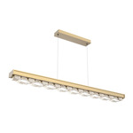 Tessera Linear Chandelier - Gilded Brass / Tessera Tetro Cast Glass