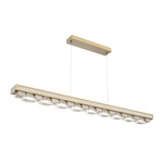 Tessera Linear Chandelier - Gilded Brass / Tessera Tetro Cast Glass