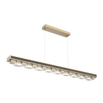 Tessera Linear Chandelier - Gilded Brass / Tessera Tetro Cast Glass