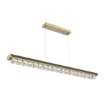 Tessera Linear Chandelier - Gilded Brass / Tessera Facet Cast Glass