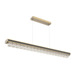 Tessera Linear Chandelier - Gilded Brass / Tessera Orb Cast Glass