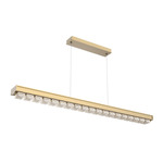 Tessera Linear Chandelier - Gilded Brass / Tessera Pave Cast Glass