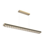 Tessera Linear Chandelier - Gilded Brass / Tessera Pave Cast Glass