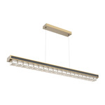 Tessera Linear Chandelier - Gilded Brass / Tessera Wave Cast Glass