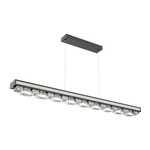 Tessera Linear Chandelier - Matte Black / Tessera Tetro Cast Glass