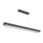 Tessera Linear Chandelier - Matte Black / Tessera Tetro Cast Glass