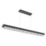Tessera Linear Chandelier - Matte Black / Tessera Facet Cast Glass