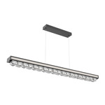 Tessera Linear Chandelier - Matte Black / Tessera Facet Cast Glass