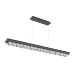 Tessera Linear Chandelier - Matte Black / Tessera Facet Cast Glass