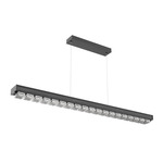 Tessera Linear Chandelier - Matte Black / Tessera Pave Cast Glass