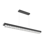 Tessera Linear Chandelier - Matte Black / Tessera Wave Cast Glass