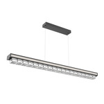 Tessera Linear Chandelier - Matte Black / Tessera Wave Cast Glass