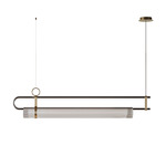 Coulisse Linear Pendant - Brushed Light Gold / Transparent