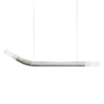 Cantabrina Linear Pendant - Satin Titanium / Glossy White