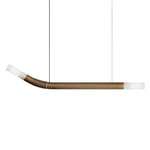 Cantabrina Linear Pendant - Satin Brass / Glossy White