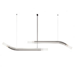 Cantabrina Double Linear Pendant - Satin Titanium / Glossy White