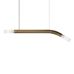 Cantabrina Linear Pendant - Satin Brass / Glossy White