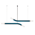 Cantabrina Double Linear Pendant - Matte Ocean Blue / Glossy White
