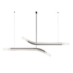 Cantabrina Double Linear Pendant - Satin Titanium / Glossy White