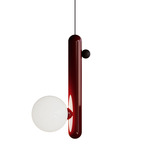 Gocce Vertical Pendant - Shiny Lava Red / White