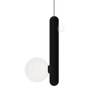 Gocce Vertical Pendant - Matte Midnight Grey / White