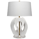 Swan Table Lamp - Antique Brass / White