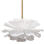Zinnia Chandelier - Antique Brass / White