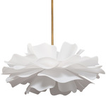 Zinnia Chandelier - Antique Brass / White