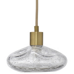 Reservoir Pendant - Antique Brass / Clear Seeded