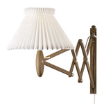 Sax Flexible Plug-In Wall Lamp w/ Flared Shade - Smoked Oak / Paper