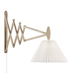 Sax Flexible Plug-In Wall Lamp w/ Tapered Shade - Light Oak / Paper
