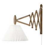 Sax Flexible Plug-In Wall Lamp w/ Tapered Shade - Smoked Oak / PVC