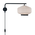 Shibui Plug-In Wall Sconce - Black / White