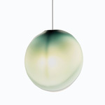 Ova Pendant - White Canopy / Emerald Green