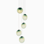 Ova Multi-Light Pendant - White Canopy / Emerald Green