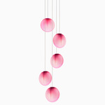 Ova Multi-Light Pendant - White Canopy / Fuchsia Rose