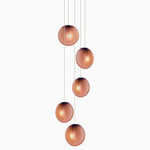 Ova Multi-Light Pendant - White Canopy / Bordeaux Red