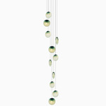 Ova Multi-Light Pendant - White Canopy / Emerald Green