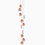Ova Multi-Light Pendant - White Canopy / Bordeaux Red