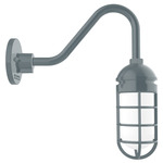 Vaportite Gooseneck Outdoor Wall Light - Slate Gray / Clear