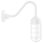 Vaportite Gooseneck Outdoor Wall Light - White / Clear